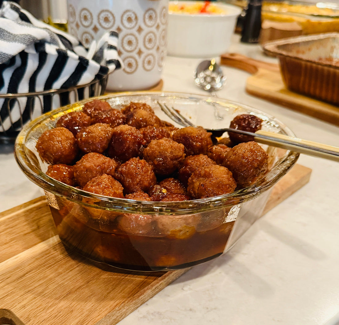 Mrs. Ruth's Balsamic Strawberry Slow Cooker Meatballs