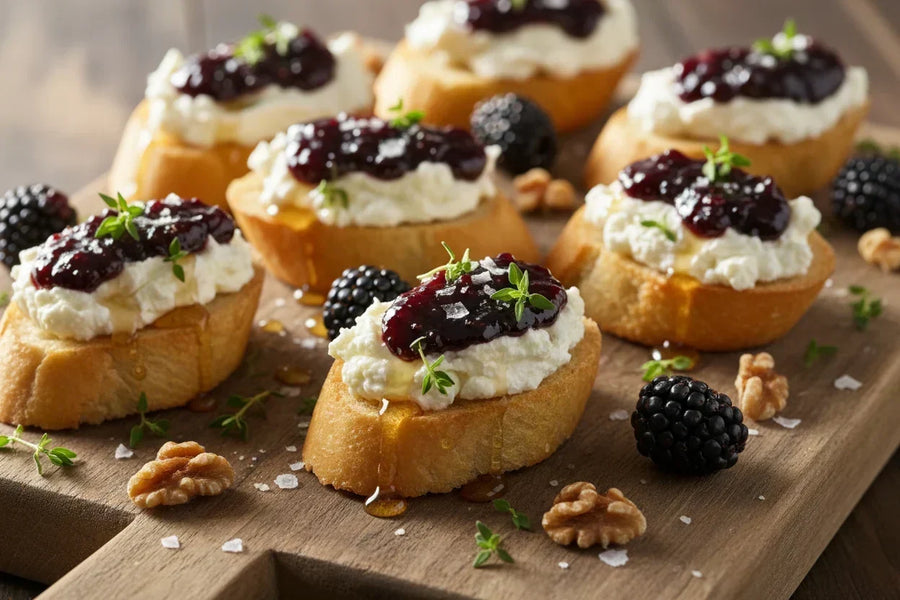 fresh crotini with blackberry jam