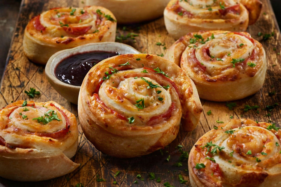 Mrs. Ruth’s Ham and Cheese Jammy Wheels